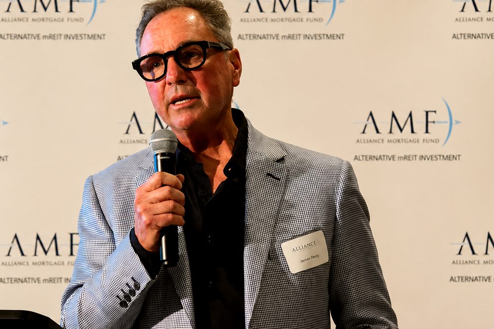 James Perry speaking at an Alliance Mortgage Fund event